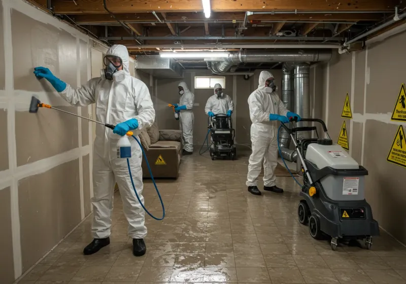 Basement Moisture Removal and Structural Drying process in Jemison, AL